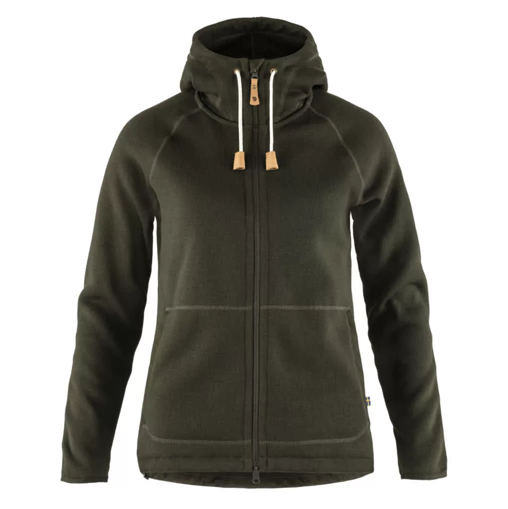 Fjallraven W Övik Fleece Hoodie Deep Forest