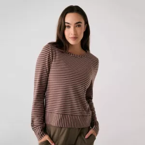 Lole Dynamic Long Sleeves - Mocha Stripe