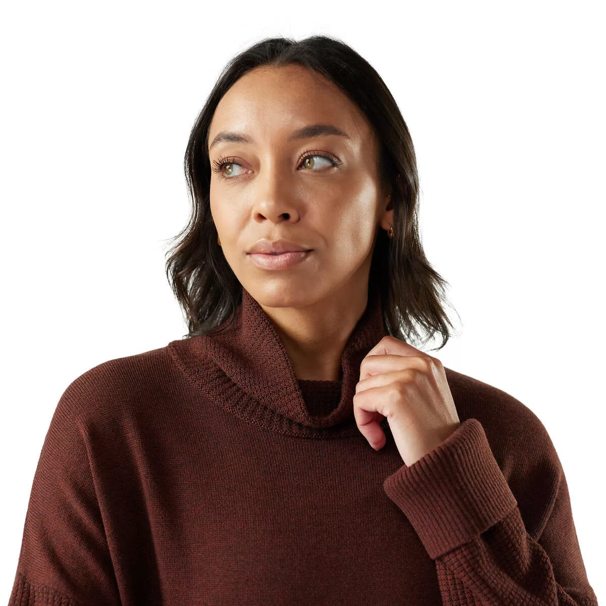 Smartwool W Edgewood Cowl Sweater Pecan - Image 3