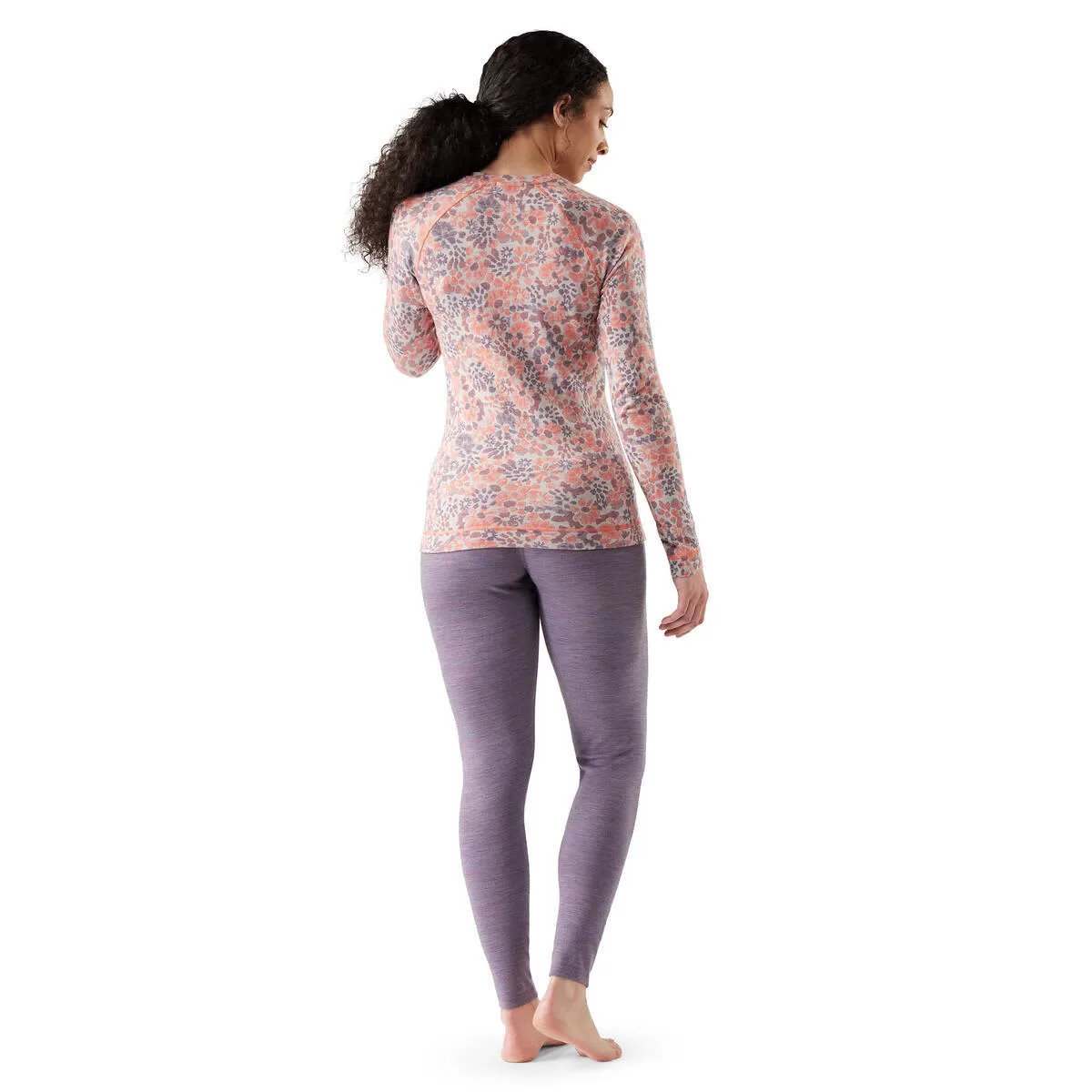 Smartwool W Thermal Merino Baselayer Crew Coral Floral - Image 2