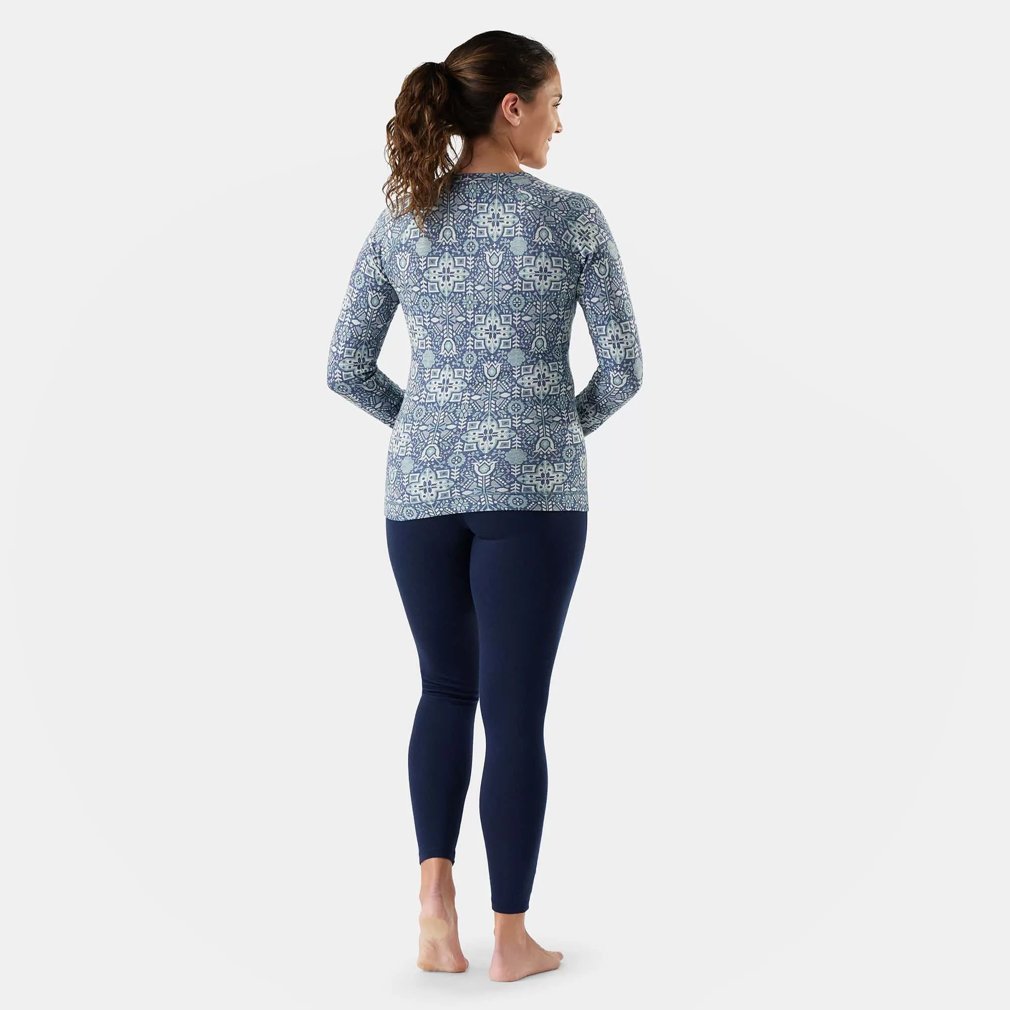 Smartwool W Thermal Merino Baselayer Crew Nightfall Deco Floral - Image 2