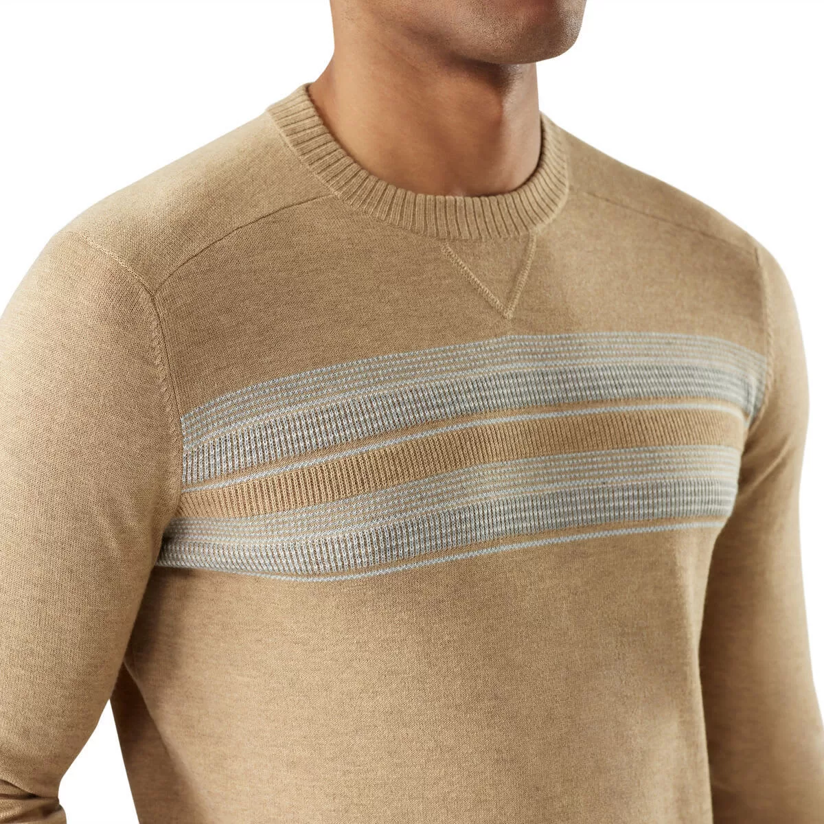 Smartwool M Sparwood Stripe Sweater Toasted - Image 3