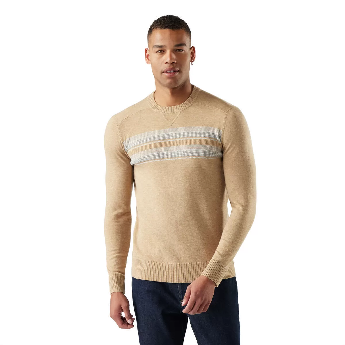 Smartwool M Sparwood Stripe Sweater Toasted