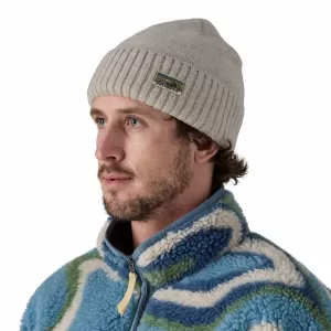 Patagonia Brodeo Beanie OG Legacy Label: Crisp Grey