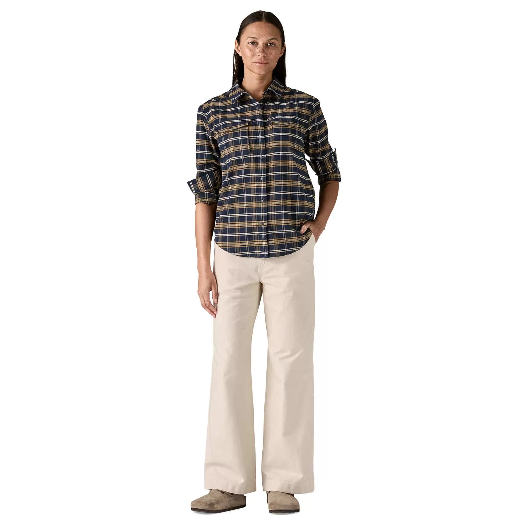 Patagonia W Canyonite Flannel Orcas: Blue - Image 3