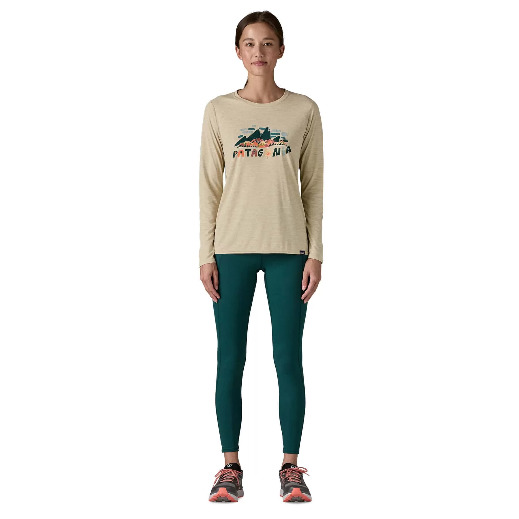 Patagonia W L/S Cap Cool Shirt Fitz Roy Foliage: Pumice - Image 3