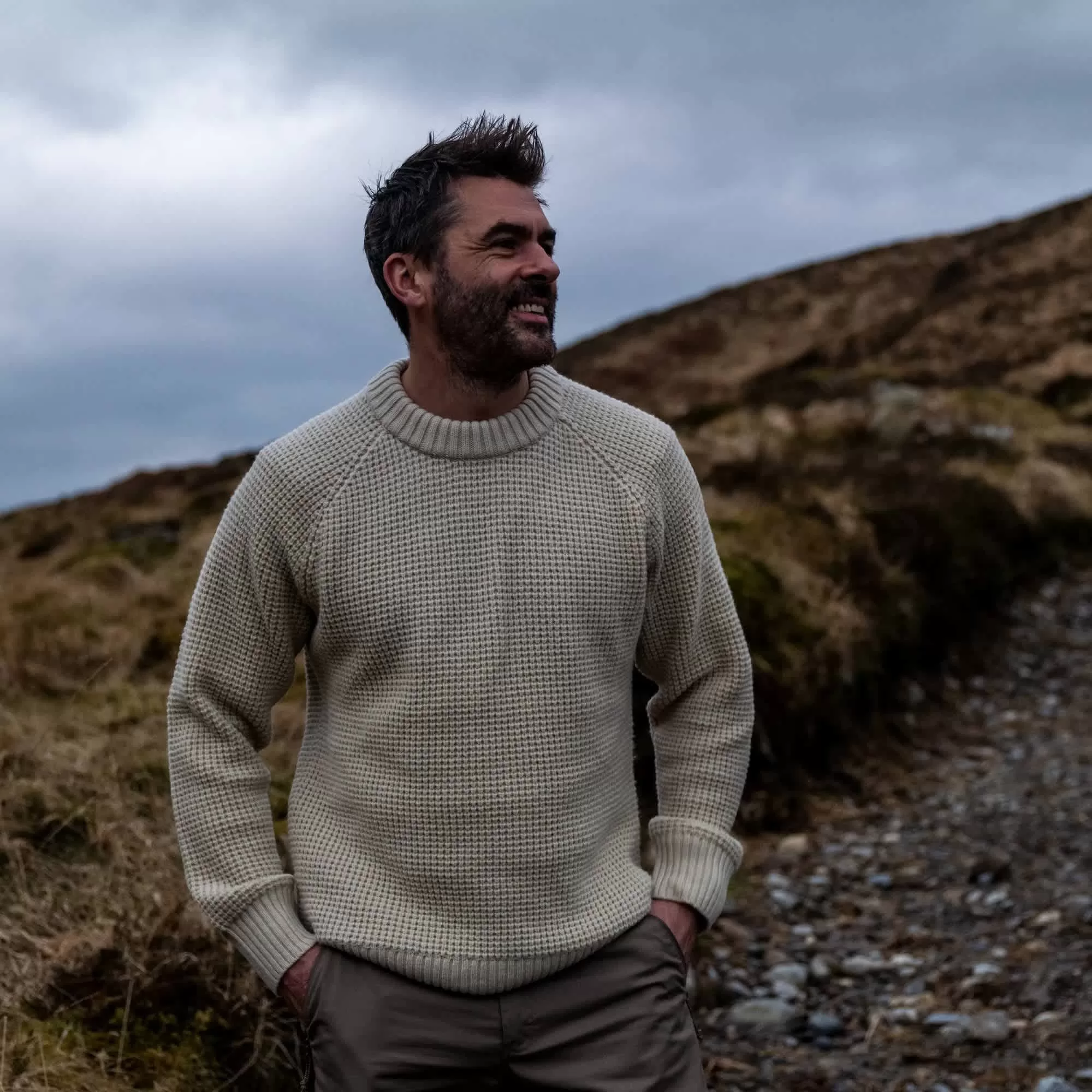 Fjallraven M Övik Waffle Knit Grey - Image 3