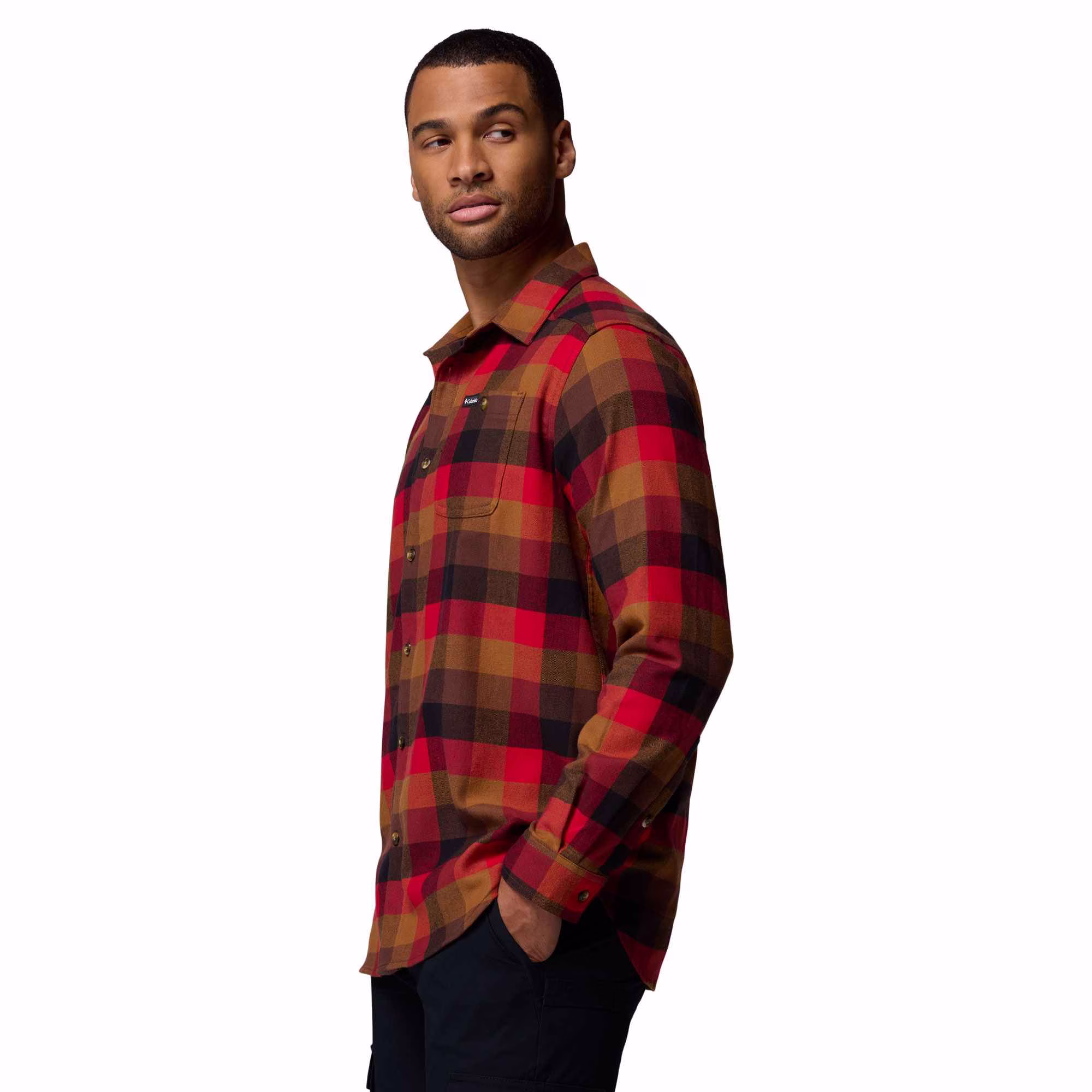 Columbia M Cornell Woods Flannel LS Shirt Tobacco - Image 2