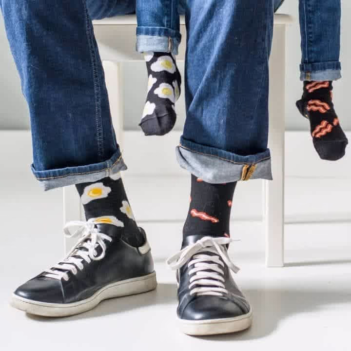 Friday Sock Co. Bacon & Eggs Socks M 7 - 12 - Image 2