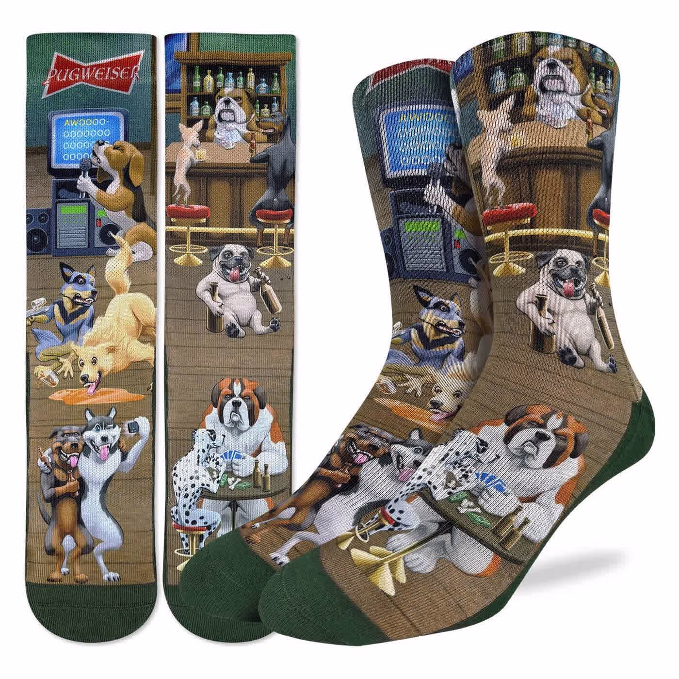 Good Luck Sock Dog Night at the Pub Socks Mens 8-13