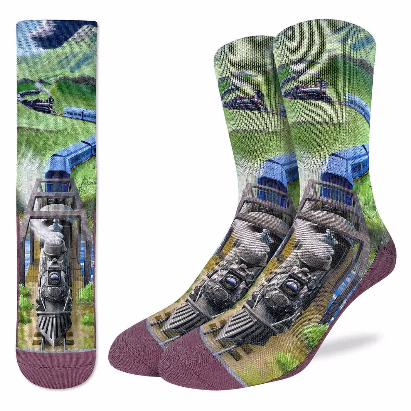 Good Luck Sock Steam Locomotive Socks Mens 8-13
