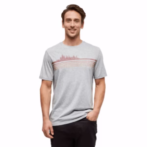 tentree M Retro Treeline T Grey Hthr/Crimson