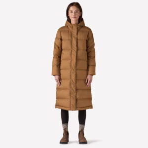 Patagonia W Silent Down Long Parka Deer Brown